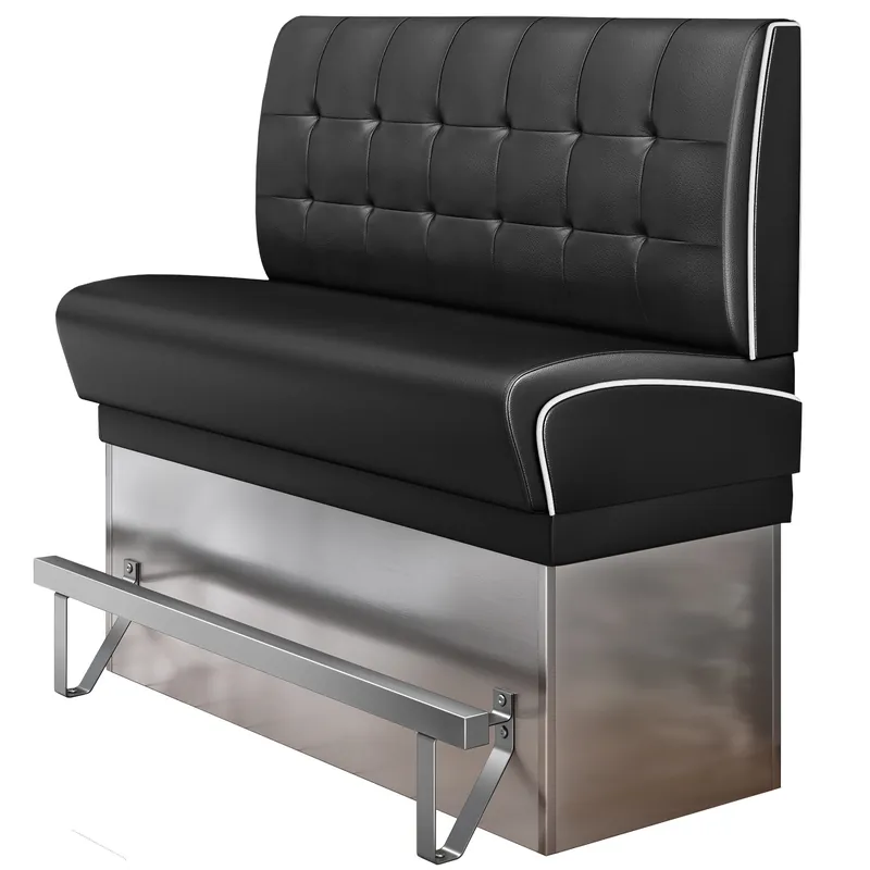 Wochenendangebot DINER 3 | Diner Hochbank | B:H 160 x 133 cm | Chesterfield NO Button | Schwarz | Leder
