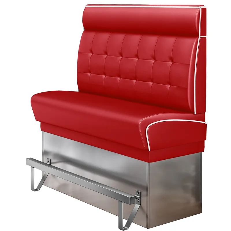 Top-Seller DINER 3 | Diner Hochbank | B:H 200 x 153 cm | Chesterfield NO Button | Rot | Leder