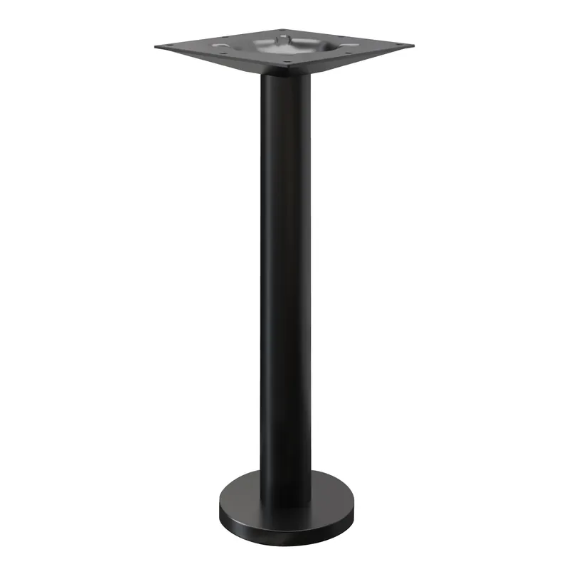 Zertifiziert MILAN | Bistro Stehtischgestell | Schwarz | Fuß: Ø 18 cm | Säule: 7,6 x 102 cm | Bodenmontage