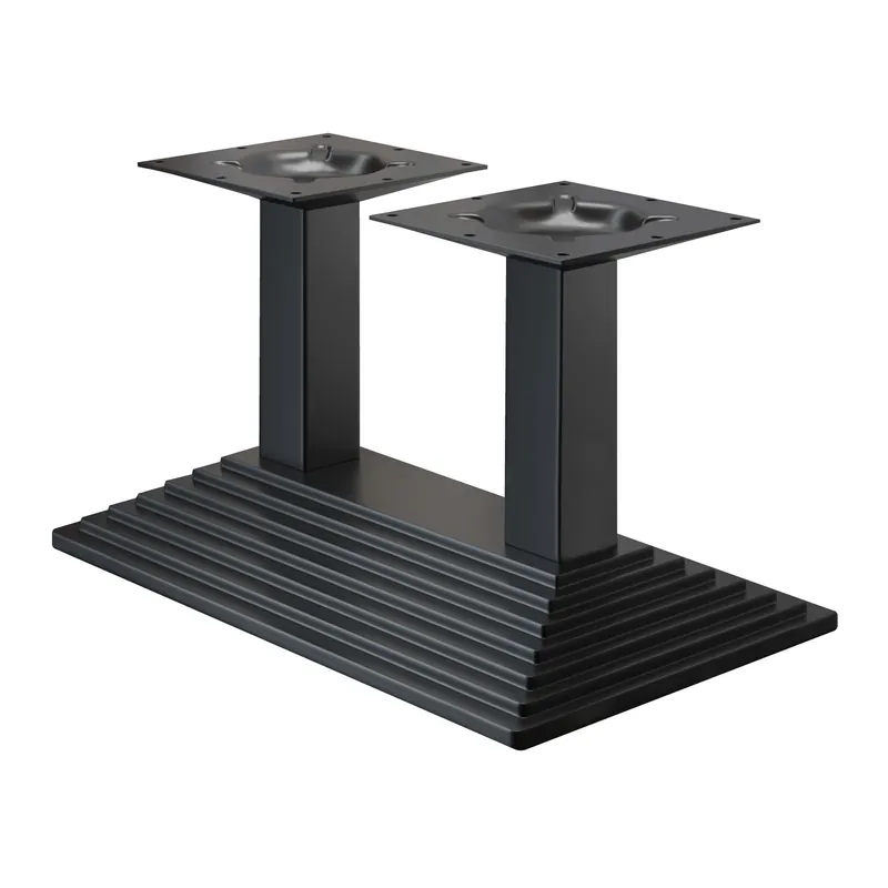 Versand Am Gleichen Tag Pyramide | Bistro Lounge Doppel Tischgestell | Schwarz | B:T 40 x 73 cm | Säule: 8 x 40 cm