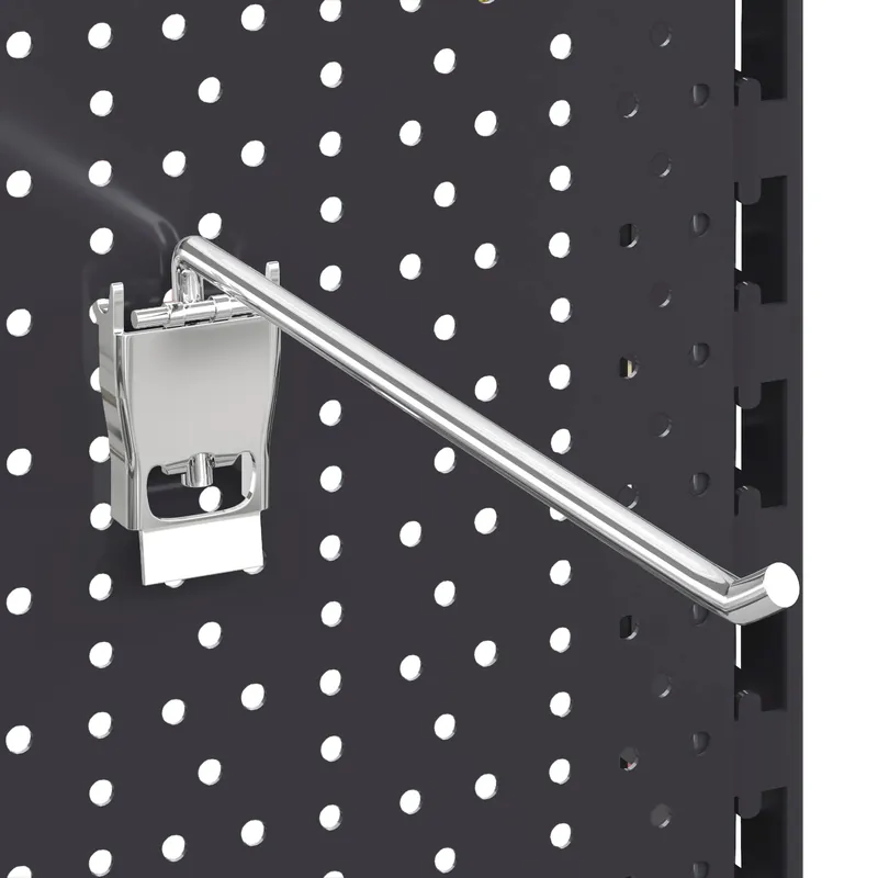 Schnäppchen BROOKLYN | Lochwandhaken | Klapp | 10cm | Chrom | Einzelhaken