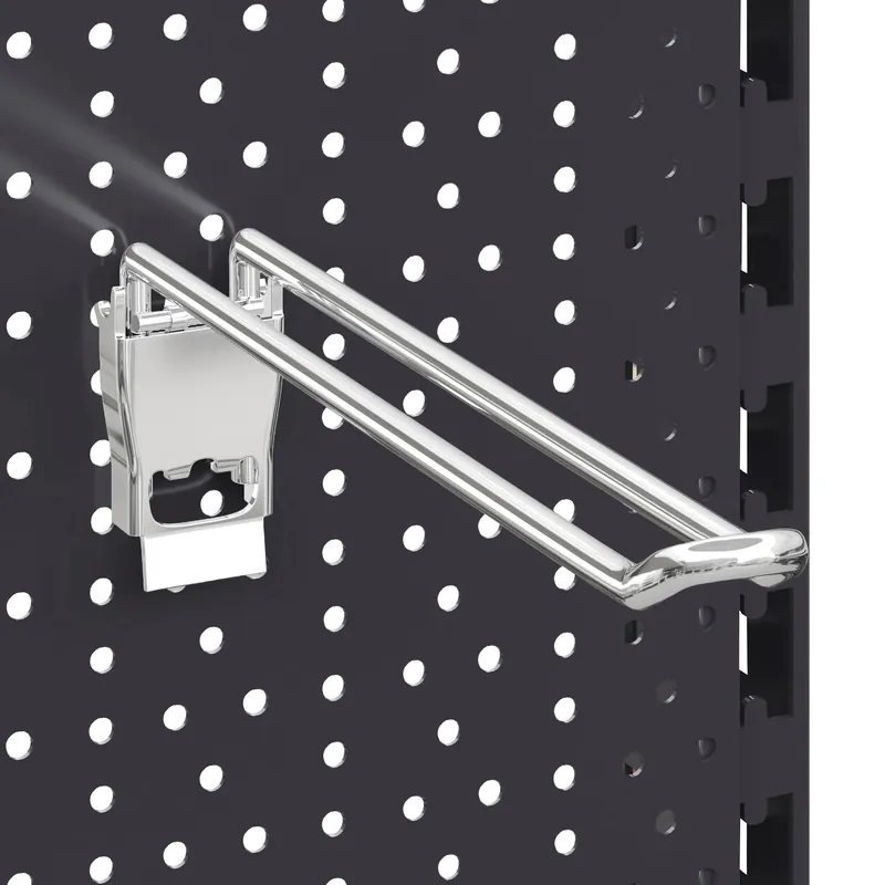 Sichere Zahlung BROOKLYN | Lochwandhaken | 30cm | Klapp | Anthrazit | Doppelhaken