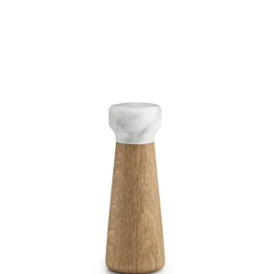 Normann Copenhagen Craft Salzmühle Klein H: 18 cm – Weißer Marmor/Eiche Finale Aktion