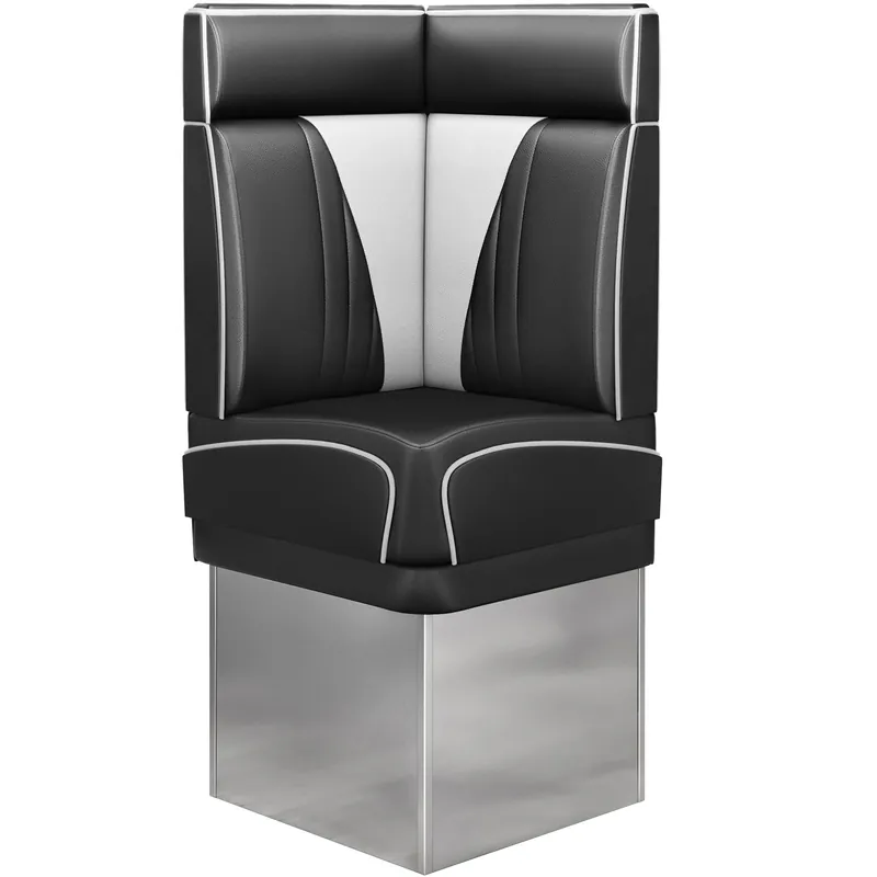 Sonderangebot DINER VEGAS 3 | Diner Eckbank | B:H 64 x 153 cm | V-Steppung | Schwarz | Leder