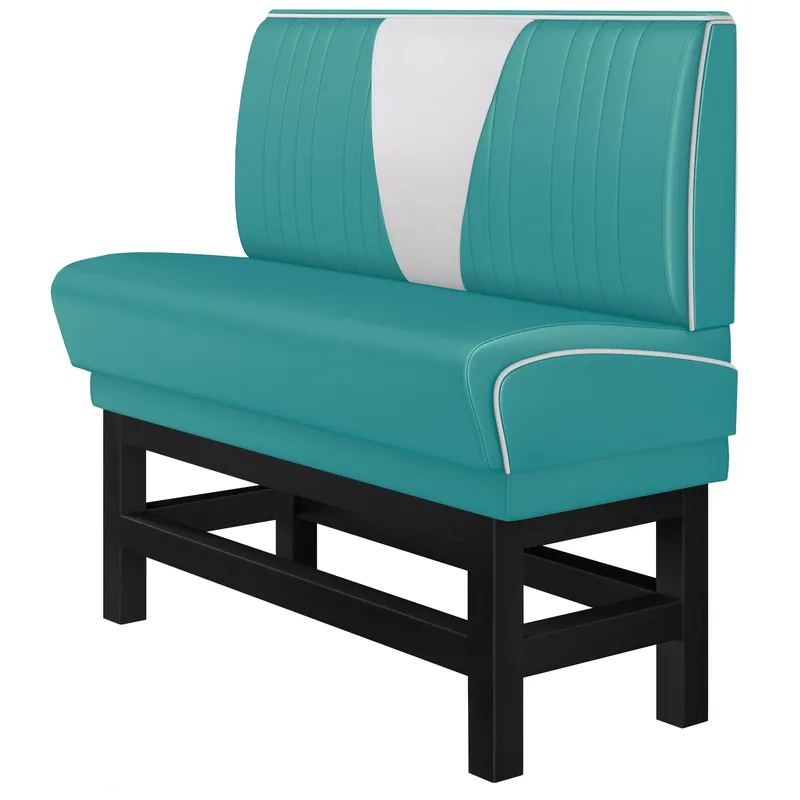 Top-Angebot DINER VEGAS 1 | Diner Hochbank | B:H 140 x 133 cm | V-Steppung | Türkis | Leder