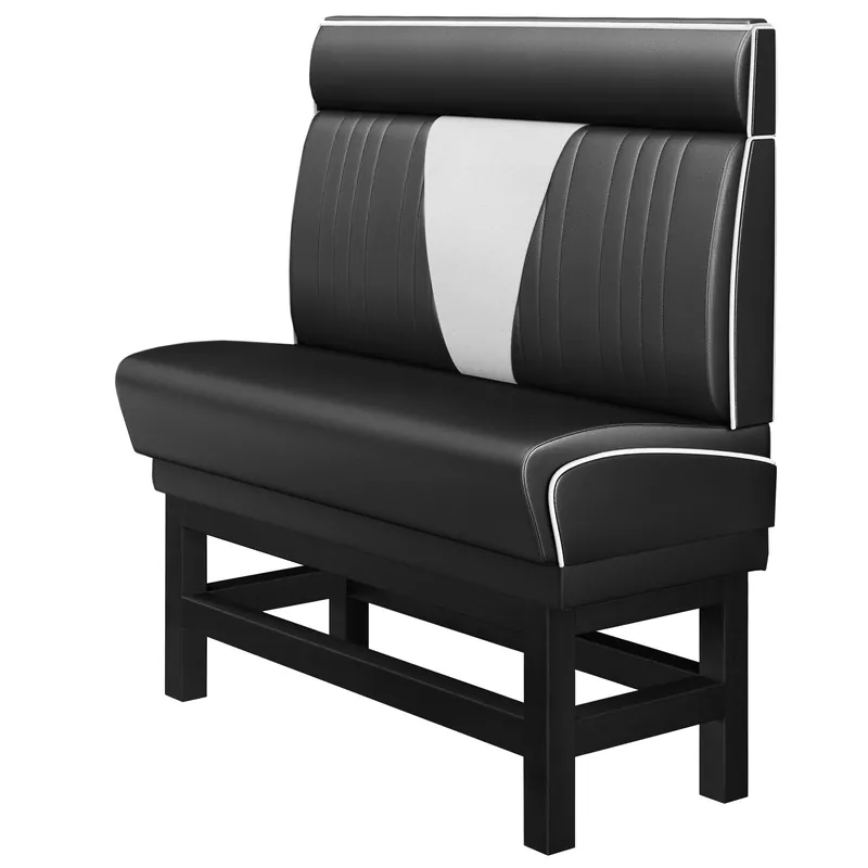 Solange Der Vorrat Reicht DINER VEGAS 1 | Diner Hochbank | B:H 100 x 153 cm | V-Steppung | Schwarz | Leder