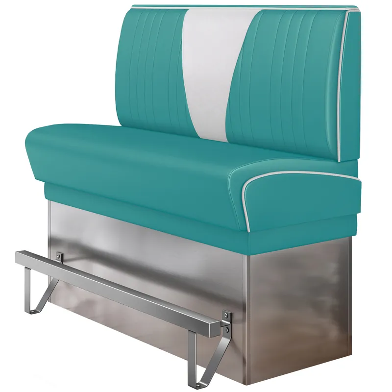 Aktuell DINER VEGAS 3 | Diner Hochbank | B:H 140 x 133 cm | V-Steppung | Türkis | Leder