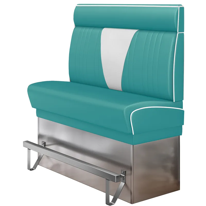 Sonderaktion DINER VEGAS 3 | Diner Hochbank | B:H 100 x 153 cm | V-Steppung | Türkis | Leder