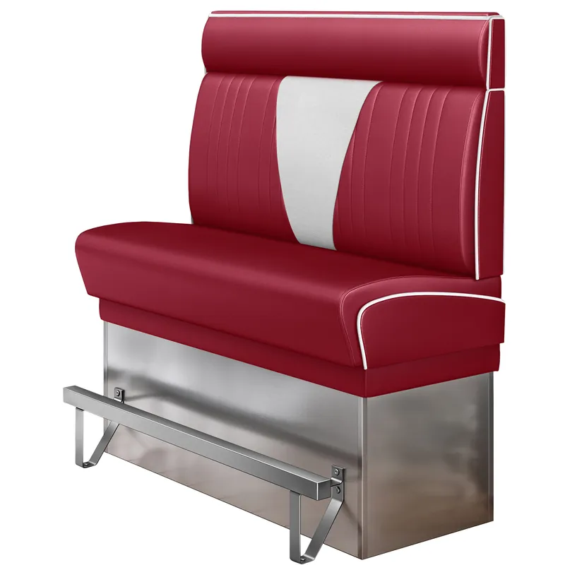 Sofort Bestellen DINER VEGAS 3 | Diner Hochbank | B:H 140 x 153 cm | V-Steppung | Rot | Leder
