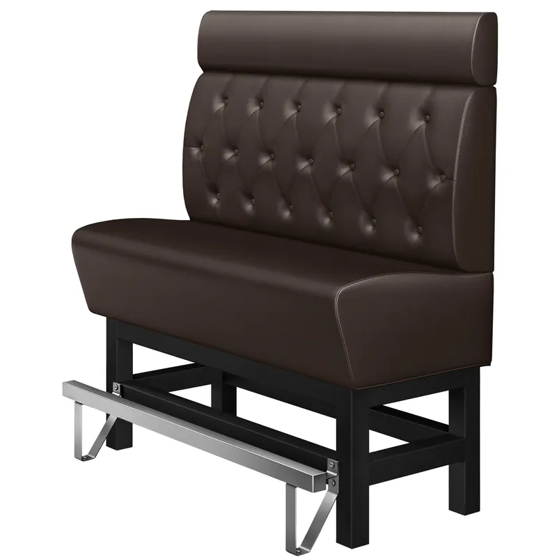 Solange Der Vorrat Reicht MIAMI | Gastro Hochbank | B:H 100 x 158 cm | Braun | Chesterfield Raute | Leder