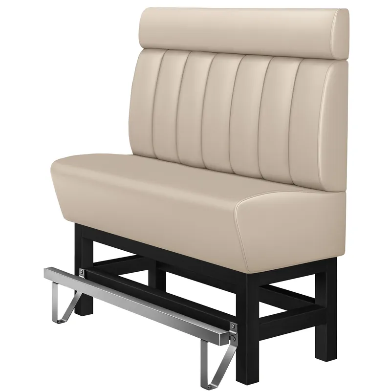 Wochenendangebot MIAMI | Gastro Hochbank | B:H 120 x 158 cm | Creme | Gestreift | Leder