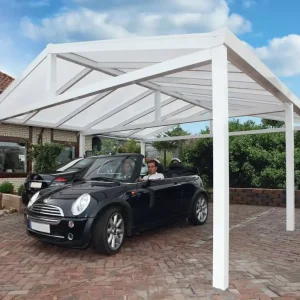 Garantierte Lieferung Aluminium Doppelcarport mit Satteldach, 600, klar