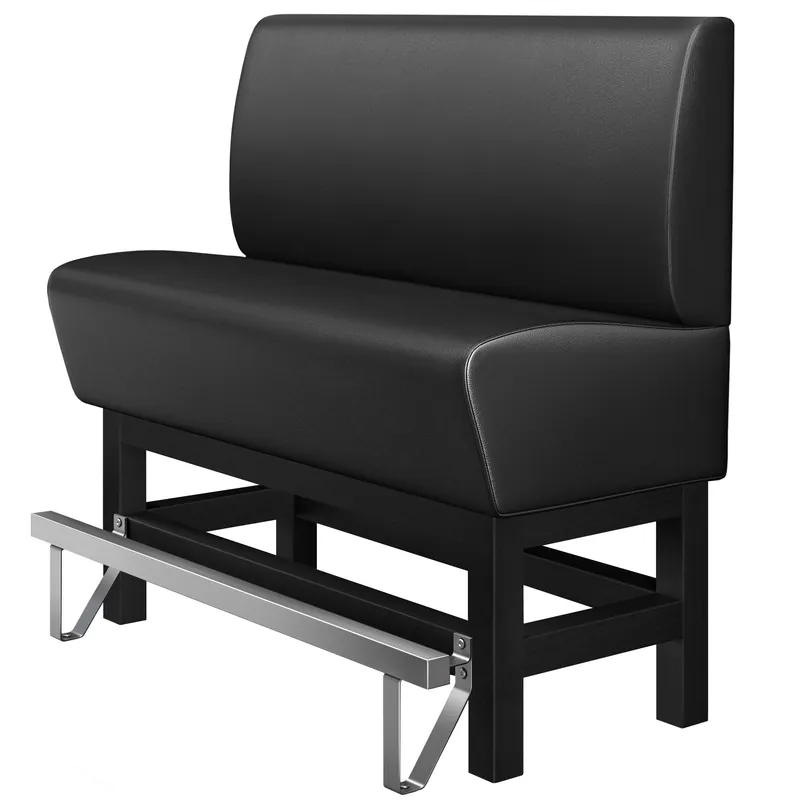 Zertifiziert MIAMI | Gastro Hochbank | B:H 160 x 133 cm | Schwarz | Glatt | Leder