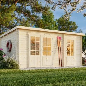 Markenware Flachdach Palmako Gartenhaus Ella 13,1 m²