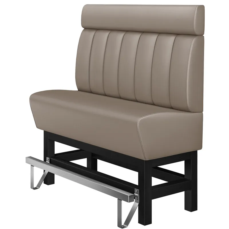 Schneller Versand MIAMI | Gastro Hochbank | B:H 160 x 158 cm | Taupe | Gestreift | Leder