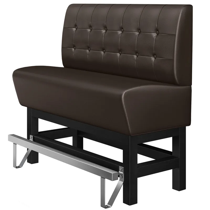 Aktuell MIAMI | Gastro Hochbank | B:H 180 x 133 cm | Braun | Chesterfield Button | Leder