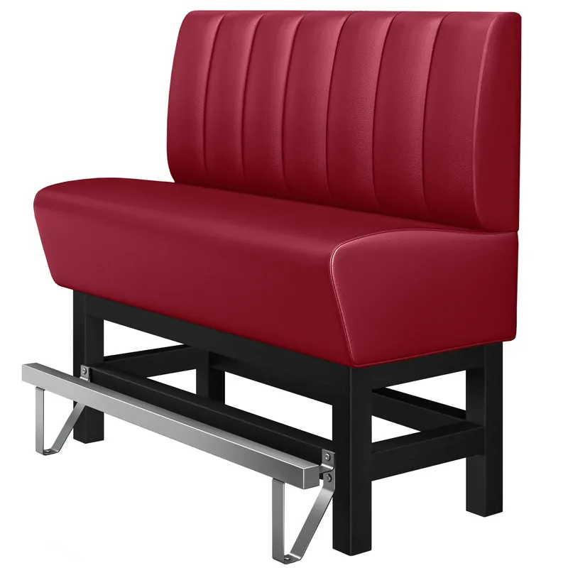 Sonderangebot MIAMI | Gastro Hochbank | B:H 180 x 133 cm | Rot | Gestreift | Leder