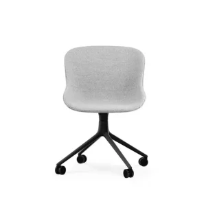 Normann Copenhagen Hyg Drehstuhl mit Rollen Vollgepolstert SH: 46 cm – Partner/Schwarzes Aluminium Mega-Angebot