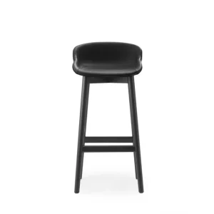 Bestpreis Normann Copenhagen Hyg Barhocker, vollständig gepolstert, SH: 75 cm – schwarzes Leder/schwarze Eiche