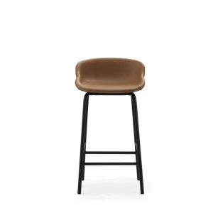 Knallerangebot Normann Copenhagen Hyg Barhocker, vollständig gepolstert, SH: 65 cm – Brandy-Leder/schwarzer Stahl