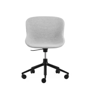 Normann Copenhagen Hyg Drehstuhl mit Höhenverstellung Vollgepolstert SH: 46 cm – Partner/Schwarzes Aluminium Top-Seller