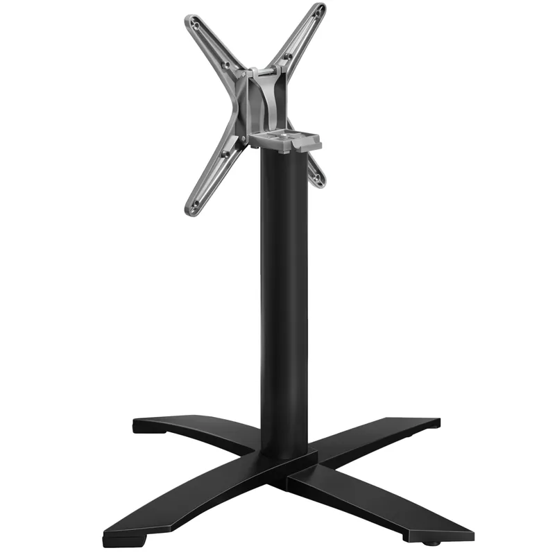 THIAGO | Bistro Tischgestell | Alu Schwarz | 4 Fuß: Ø 60 cm | Säule 6 x 73 cm | Schwarz / Klappbar Sichere Zahlung