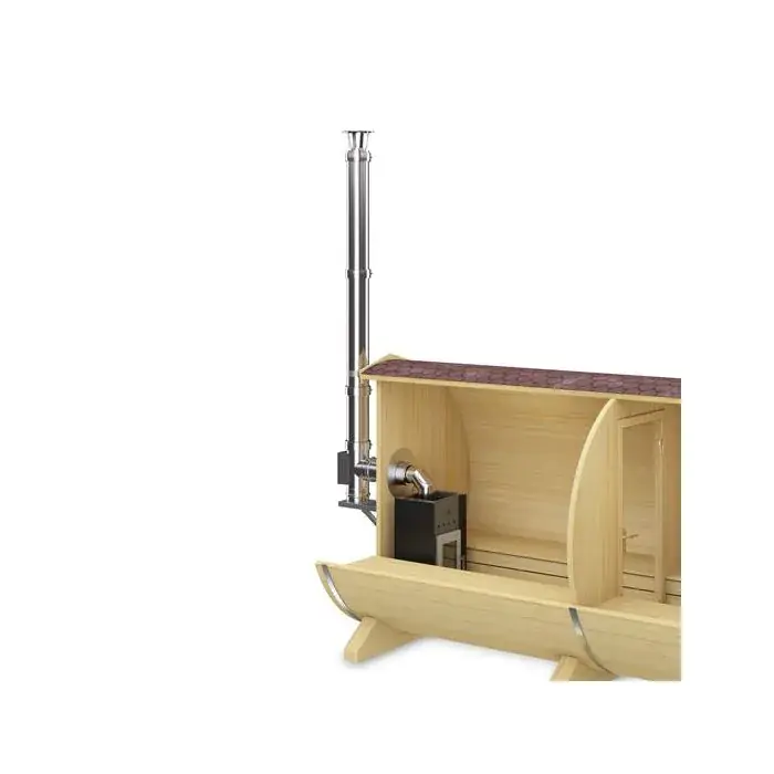 Holz Saunaofen Fintec Troll inkl. Schornsteinset "Wanddurchführung" BimSchV Stufe 2 Ausverkauf