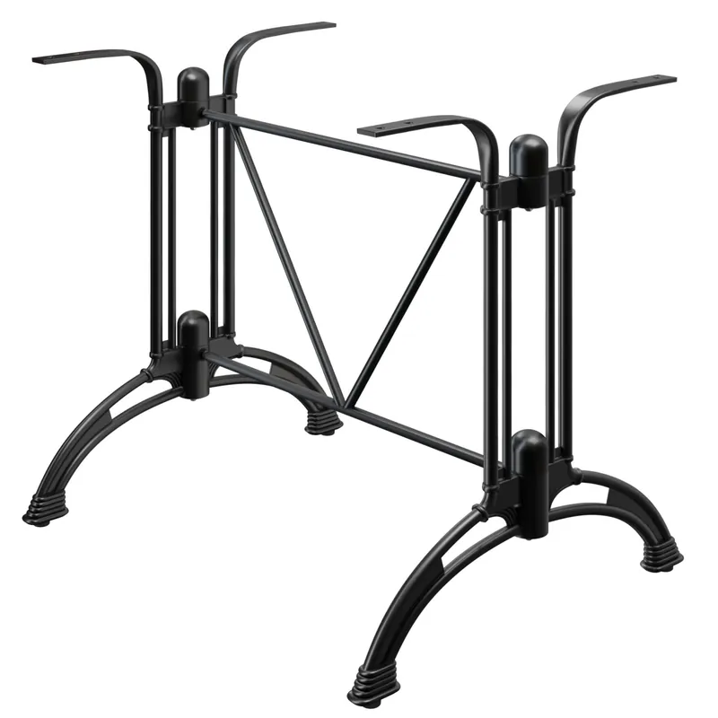 Top-Preis MALAGA | Bistro Doppel Tischgestell | Schwarz | 2 Fuß: 90 x 60 cm | Säule: 72 cm | Guss Optik