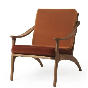 Warm Nordic Lean Back Lounge Chair SH: 41 cm – Teak/Rost/Ziegel Top-Preis