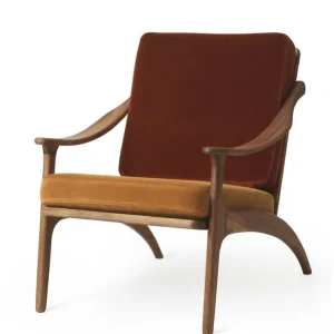 Zertifiziert Warm Nordic Lean Back Lounge Chair SH: 41 cm – Teak/Ziegelrot/Bernstein
