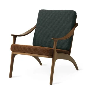 Neuheit Warm Nordic Lean Back Lounge Chair SH: 41 cm – Teak/Braun/Petrol