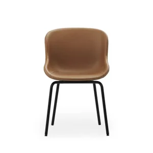 Sofort Bestellen Normann Copenhagen Hyg Esszimmerstuhl, vollständig gepolstert, SH: 46 cm – Brandy Leder/Stahl