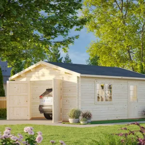 Angebot Palmako Holzgarage Roger 23,9 m² mit Holztor