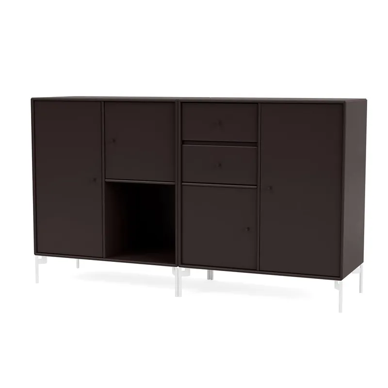 Angebot Montana Selection Couple Beistelltisch mit Beinen 139,2 x 69,6 cm – 160 Balsamic / Snow