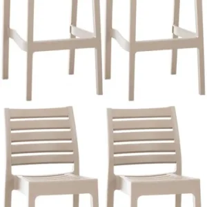 Neue Kollektion 4er Set Barhocker Ares, schlamm
