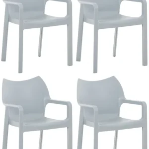 4er Set Stuhl Diva, hellgrau Begrenztes Angebot