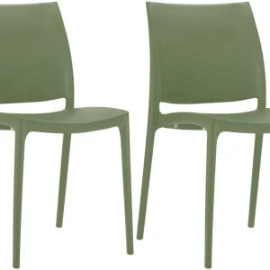 2er Set Stühle Maya, oliv Rabatt