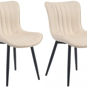 2er Set Stühle Largo Kunstleder, creme Kostenfreie Lieferung