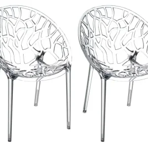 2er SET Stapelstuhl CRYSTAL, transparent Abverkauf