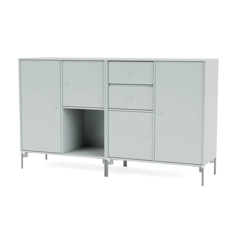 Echt Montana Selection Couple Beistelltisch mit Beinen 139,2 x 69,6 cm – 156 Oyster / Chrom