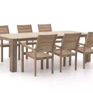 ROUGH-S/ROUGH-X 240 cm Gartenmöbel-Set 7-teilig stapelbar Schneller Versand