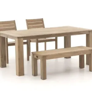 ROUGH-S/ROUGH-X 180 cm Gartenmöbel-Set mit Bank 4-teilig stapelbar Mega-Angebot
