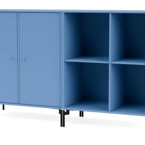 Angebot Montana Selection Paar Beistelltisch mit Beinen 139,2 x 69,6 cm – 154 Azurblau / Schwarz