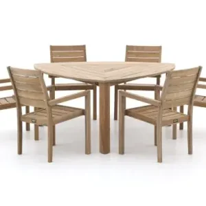 Knallerangebot ROUGH-S 170 cm Gartenmöbel-Set 7-teilig stapelbar