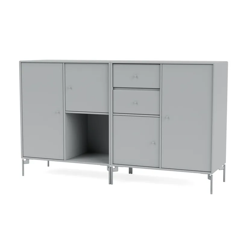 Nur Heute Montana Selection Couple Beistelltisch mit Beinen 139,2 x 69,6 cm – 02 Fjord / Chrom