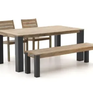 Preiswert ROUGH-S/ROUGH-X 180 cm Gartenmöbel-Set mit Bank 4-teilig stapelbar