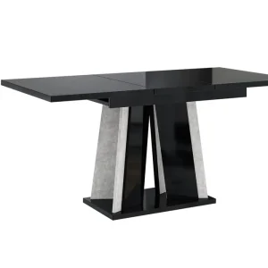 Esstisch Ausziehbar ANDZIAS 2Schwarz Gloss+Grau Kostenloser Versand