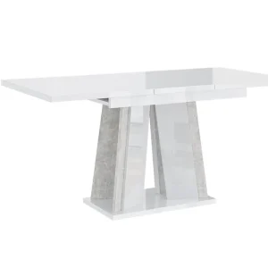 Esstisch Ausziehbar ANDZIAS 2 Weiß Gloss+Grau Direkt Vom Hersteller