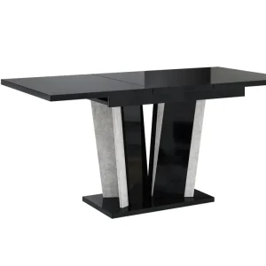 Esstisch Ausziehbar ANDZIAS Schwarz Gloss+Grau Sonderaktion