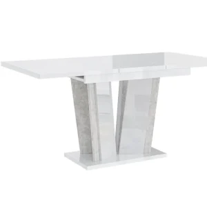 Esstisch Ausziehbar ANDZIAS Weiß Gloss+Grau Letzte Chance